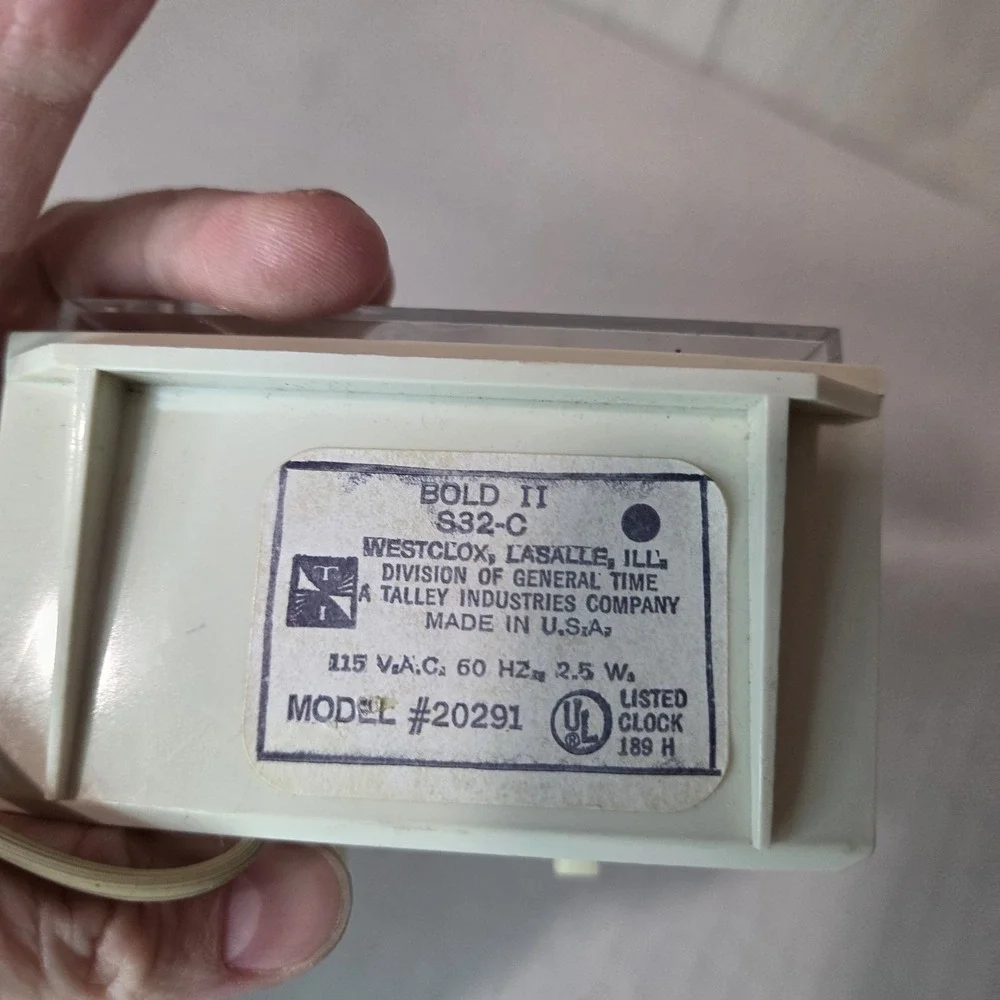 Westclox Bold II Dialite Electric Alarm Clock Lighted Dial Vtg 20291 Atomic